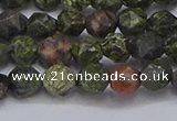 CNG6243 15.5 inches 6mm faceted nuggets green lace stone beads