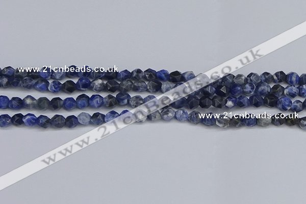 CNG6251 15.5 inches 6mm faceted nuggets sodalite beads wholesale