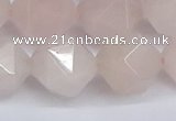 CNG6280 15.5 inches 14mm faceted nuggets rose quartz beads