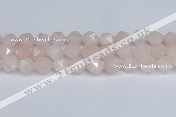 CNG6280 15.5 inches 14mm faceted nuggets rose quartz beads