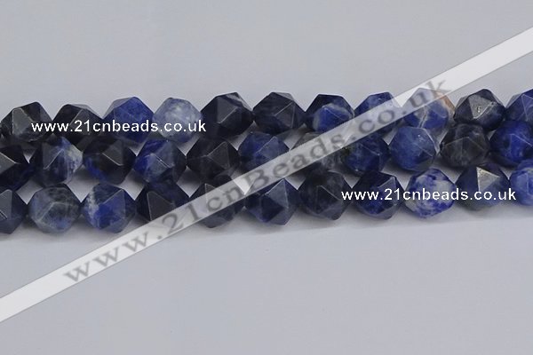 CNG6298 15.5 inches 14mm faceted nuggets sodalite beads