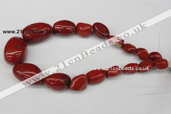 CNG63 15.5 inches 10*15mm - 25*40mm nuggets red jasper beads