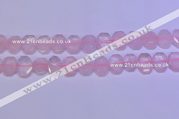 CNG6301 15.5 inches 13*18mm - 15*20mm faceted freeform rose quartz beads