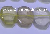 CNG6304 15.5 inches 13*18mm - 15*20mm faceted freeform lemon quartz beads