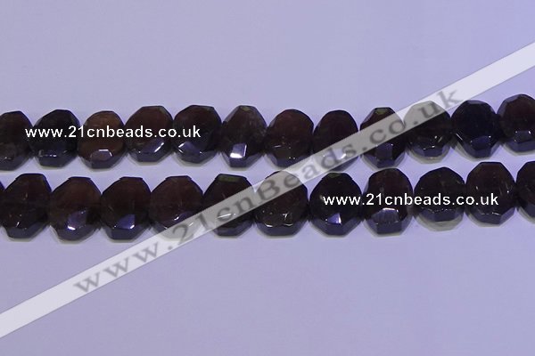 CNG6308 15.5 inches 13*18mm - 15*20mm faceted freeform smoky quartz beads