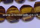 CNG6314 13*18mm - 15*20mm faceted freeform yellow tiger eye beads