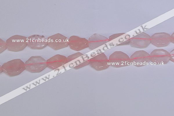 CNG6325 15.5 inches 14*18mm - 16*22mm freeform rose quartz beads