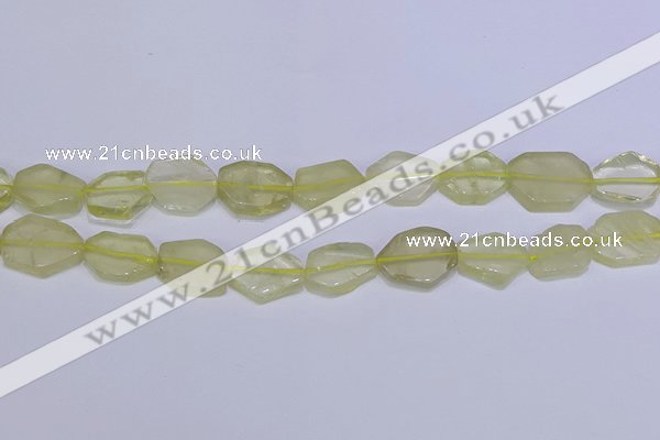 CNG6328 15.5 inches 14*18mm - 16*22mm freeform lemon quartz beads