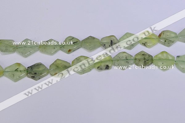 CNG6330 14*18mm - 16*22mm freeform green rutilated quartz beads