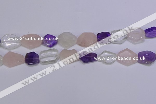 CNG6336 15.5 inches 14*18mm - 16*22mm freeform mixed quartz beads