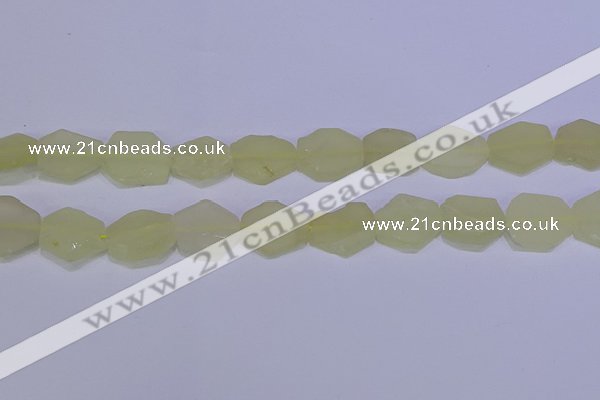 CNG6356 15.5 inches 14*18mm - 16*22mm freeform matte lemon quartz beads