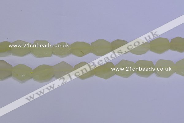 CNG6356 15.5 inches 14*18mm - 16*22mm freeform matte lemon quartz beads