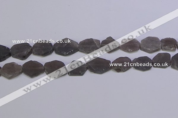 CNG6359 15.5 inches 14*18mm - 16*22mm freeform matte smoky quartz beads