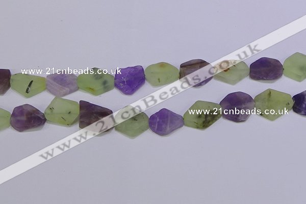 CNG6365 15.5 inches 14*18mm - 16*22mm freeform matte mixed quartz beads