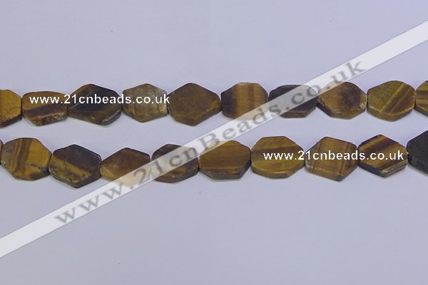 CNG6370 15.5 inches 14*18mm - 16*22mm freeform matte yellow tiger eye beads