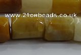 CNG6416 15.5 inches 15*20mm faceted nuggets yellow jade beads