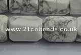 CNG6418 15.5 inches 15*20mm faceted nuggets white howlite beads