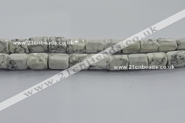 CNG6418 15.5 inches 15*20mm faceted nuggets white howlite beads