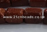 CNG6421 15.5 inches 15*20mm faceted nuggets goldstone beads