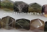 CNG650 15.5 inches 13*18mm faceted nuggets rainbow fluorite beads