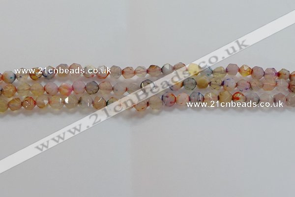 CNG6500 15.5 inches 6mm faceted nuggets agate beads wholesale