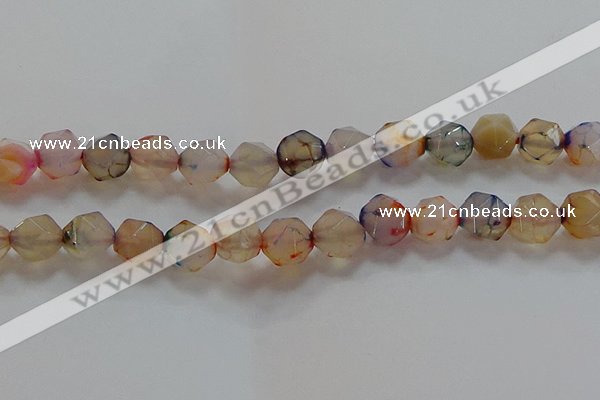 CNG6503 15.5 inches 12mm faceted nuggets agate beads wholesale