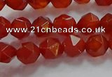 CNG6504 15.5 inches 6mm faceted nuggets red agate beads