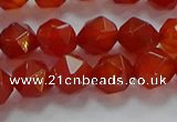 CNG6505 15.5 inches 8mm faceted nuggets red agate beads