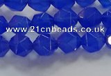 CNG6508 15.5 inches 6mm faceted nuggets blue agate beads