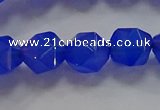 CNG6510 15.5 inches 10mm faceted nuggets blue agate beads