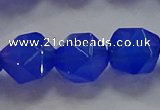 CNG6511 15.5 inches 12mm faceted nuggets blue agate beads