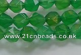 CNG6512 15.5 inches 6mm faceted nuggets green agate beads