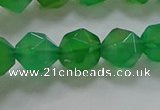 CNG6514 15.5 inches 10mm faceted nuggets green agate beads