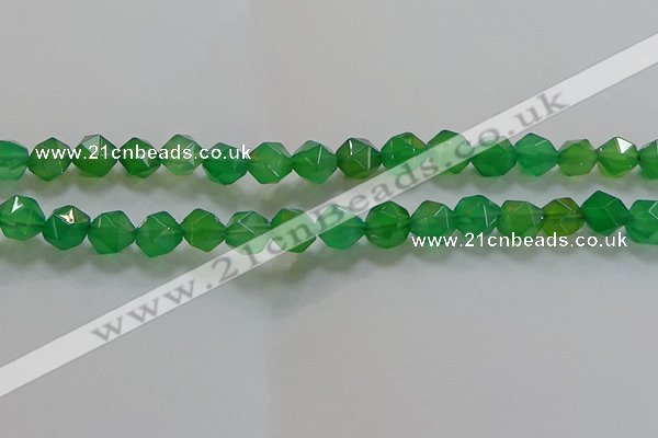 CNG6514 15.5 inches 10mm faceted nuggets green agate beads