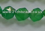 CNG6515 15.5 inches 12mm faceted nuggets green agate beads