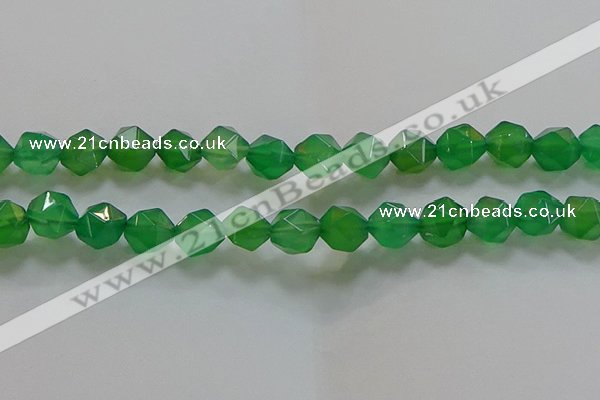 CNG6515 15.5 inches 12mm faceted nuggets green agate beads