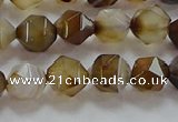 CNG6517 15.5 inches 8mm faceted nuggets line agate beads