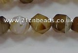 CNG6518 15.5 inches 10mm faceted nuggets line agate beads