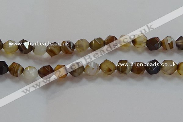 CNG6519 15.5 inches 12mm faceted nuggets line agate beads