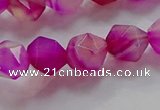 CNG6522 15.5 inches 10mm faceted nuggets line agate beads