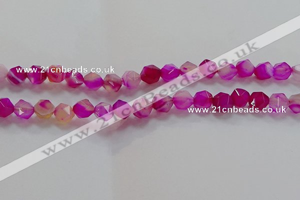 CNG6522 15.5 inches 10mm faceted nuggets line agate beads