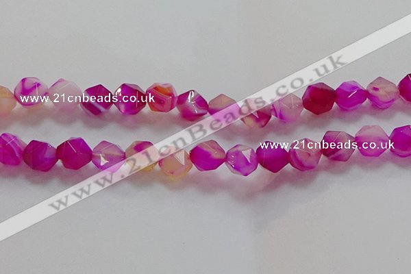 CNG6523 15.5 inches 12mm faceted nuggets line agate beads