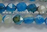 CNG6524 15.5 inches 6mm faceted nuggets line agate beads