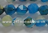 CNG6525 15.5 inches 8mm faceted nuggets line agate beads