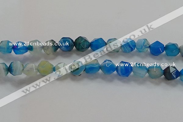 CNG6527 15.5 inches 12mm faceted nuggets line agate beads