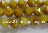 CNG6530 15.5 inches 6mm faceted nuggets golden tiger eye beads