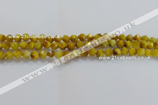 CNG6530 15.5 inches 6mm faceted nuggets golden tiger eye beads