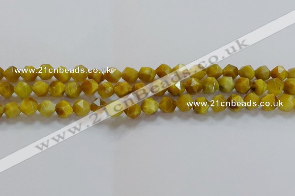 CNG6531 15.5 inches 8mm faceted nuggets golden tiger eye beads