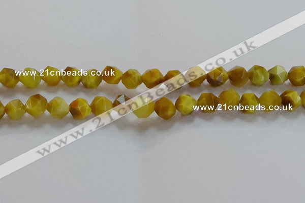 CNG6532 15.5 inches 10mm faceted nuggets golden tiger eye beads