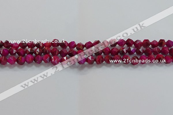 CNG6534 15.5 inches 6mm faceted nuggets red tiger eye beads